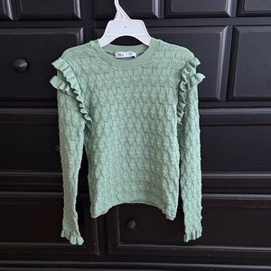 Zara Mint Ruffle Knit Top
